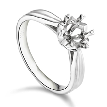 新品特价促销 G18K钻石桃心六爪荷叶款女款结婚订婚钻石戒指戒托