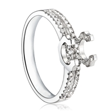 Pt900钻石豪华牛头款女款结婚订婚钻石戒指戒托