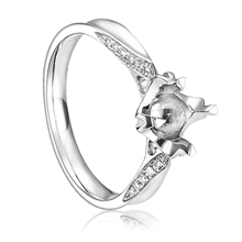 Pt900钻石四爪女款结婚订婚钻石戒指戒托