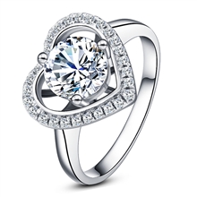 G18K爱心女款结婚订婚钻石戒指戒托
