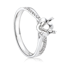 Pt900钻石唯美四爪女款结婚订婚钻石戒指戒托
